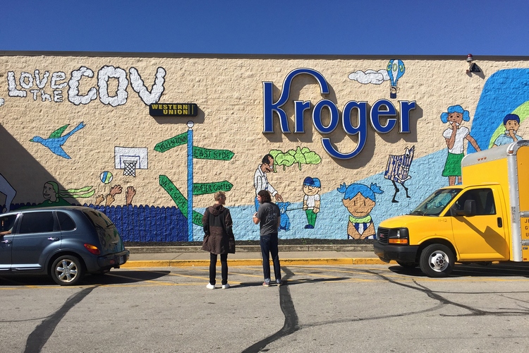 The mural project at the Covington Kroger store.