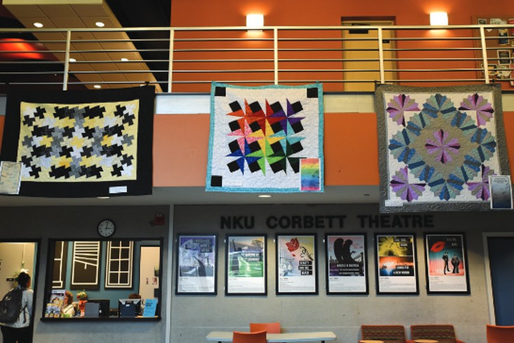 Two theater classes in 2018 combined with the cast of NKU's production of "Angels in America" to create these three quilts, which then raised $2,040 at auction to benefit Caracole.