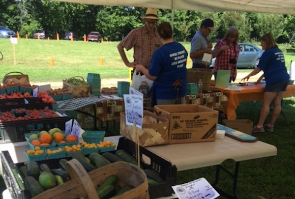 Visitors peruse the goods at Awesome Place Farm