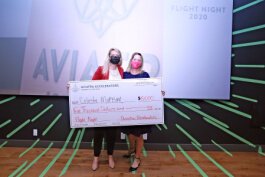 Software developer Celeste Maksim won the Flight Night pitch competition.