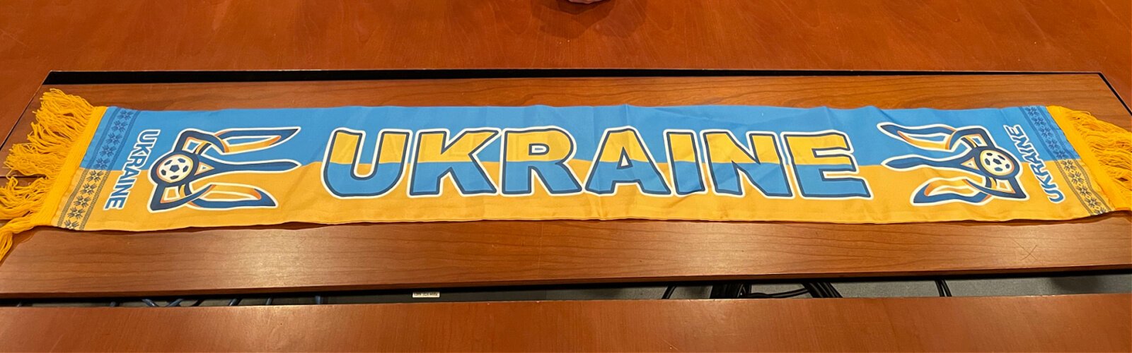 A banner from Ukraine, the first country Master Provisions assisted in the '90s.
