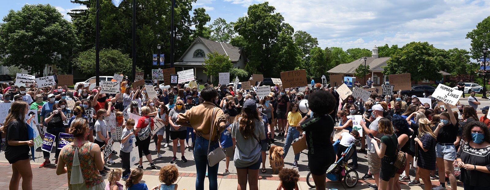 Protesters gathered and marched in Fort Thomas on June 13.