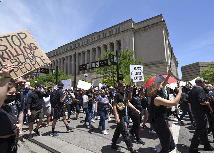 The Hamilton County Courthouse in downtown Cincinnati was the focus of much of the week's protests over the death at police hands in of George Floyd in Minneapolis.