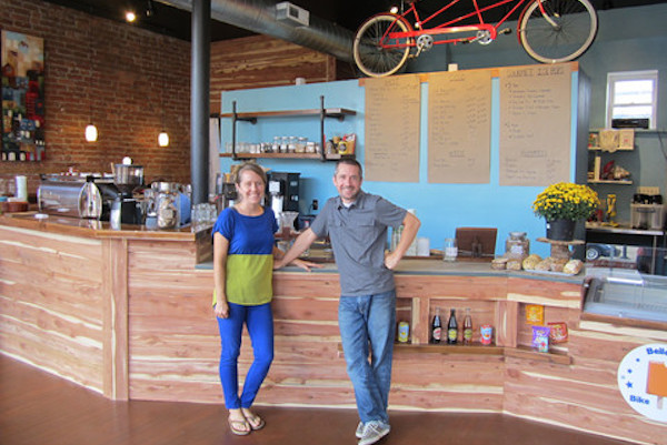 Justin and Emily, husband-and-wife owners of Carabello Coffee, are also active residents of Newport's historic East Row community