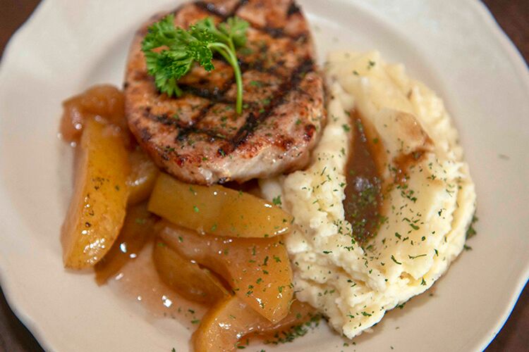 The tavern specializes in Southern comfort food, like pork chops and mashed potatoes.