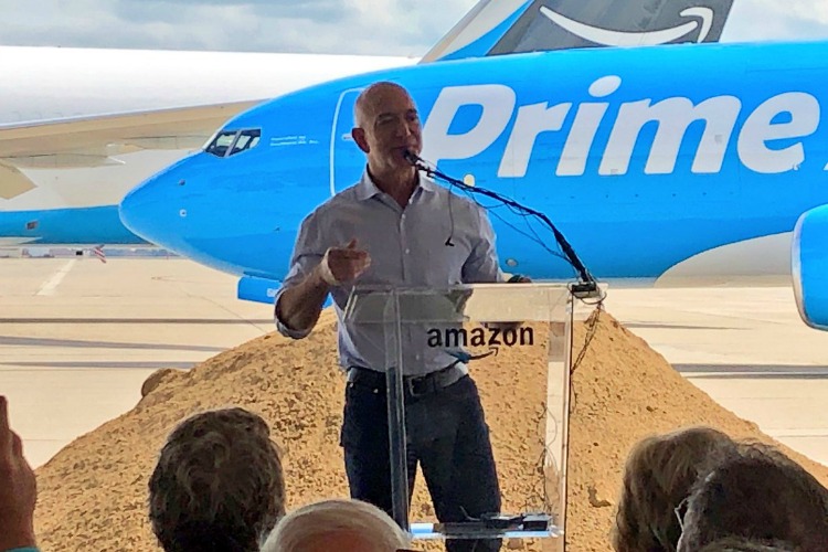 Amazon CEO Jeff Bezos was present at last week's groundbreaking at CVG.